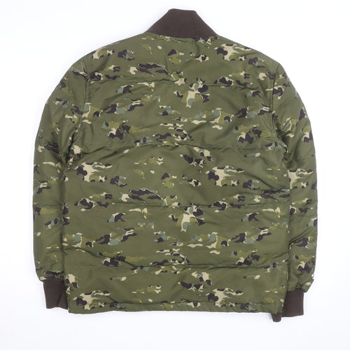 Converse Men's Green Camouflage Bomber Jacket XS Polyester