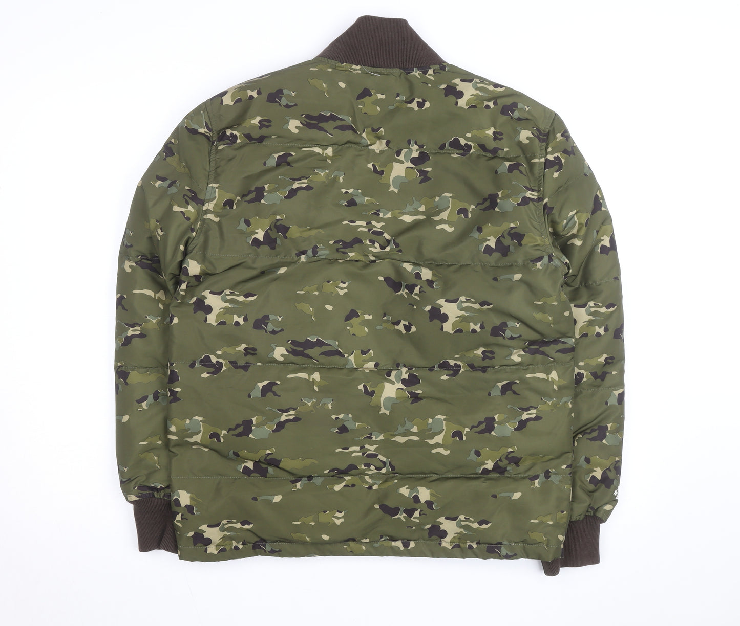 Converse Men's Green Camouflage Bomber Jacket XS Polyester