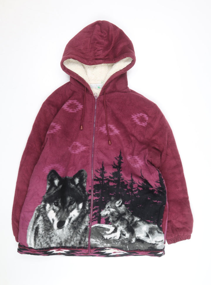 Classic Editions Men's Red Wolf Fleece Full Zip Hoodie L