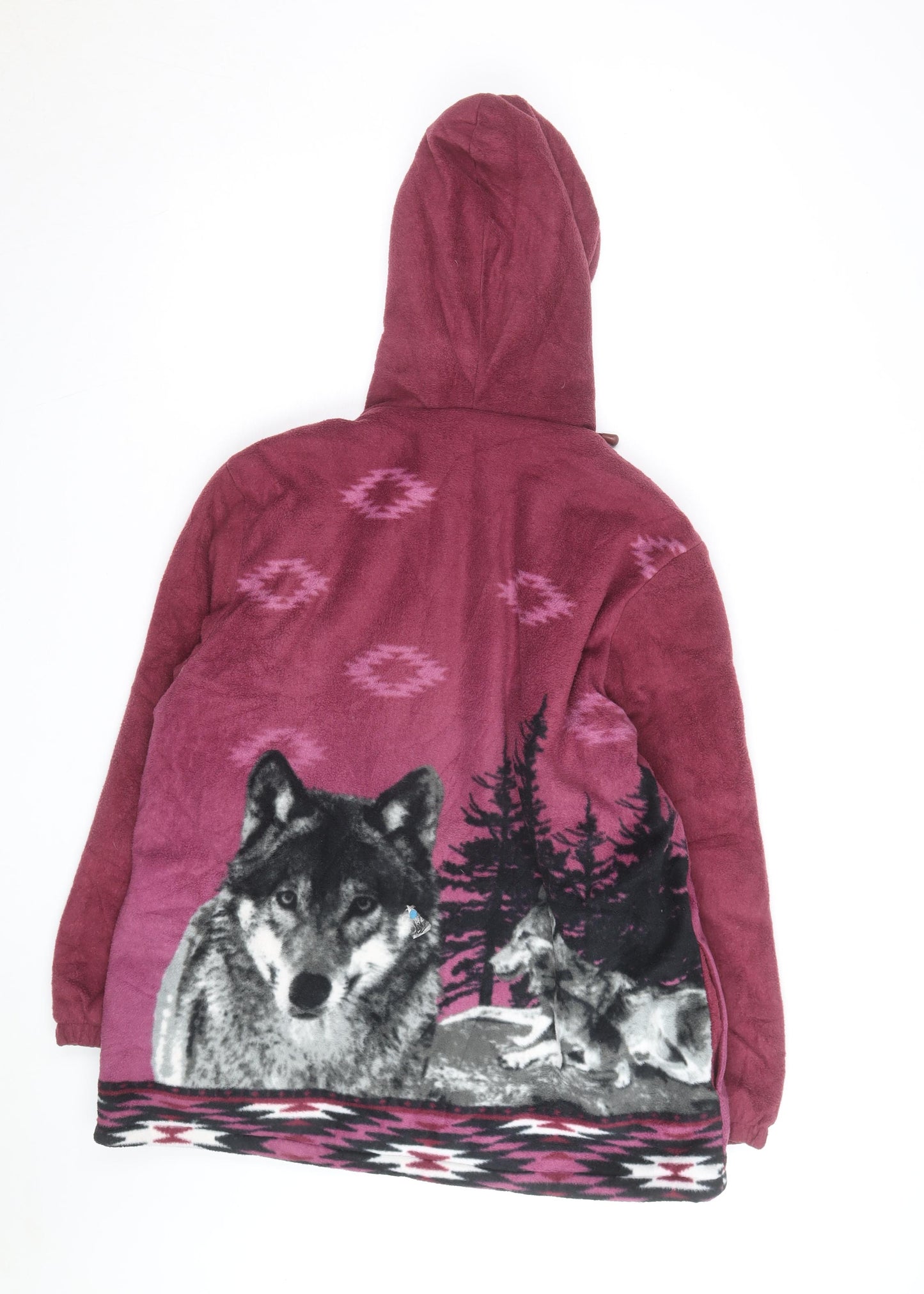Classic Editions Men's Red Wolf Fleece Full Zip Hoodie L