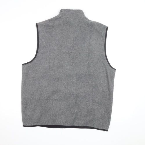 IZOD Mens Grey Fleece Bodywarmer Waistcoat L Zip Up Lightweight