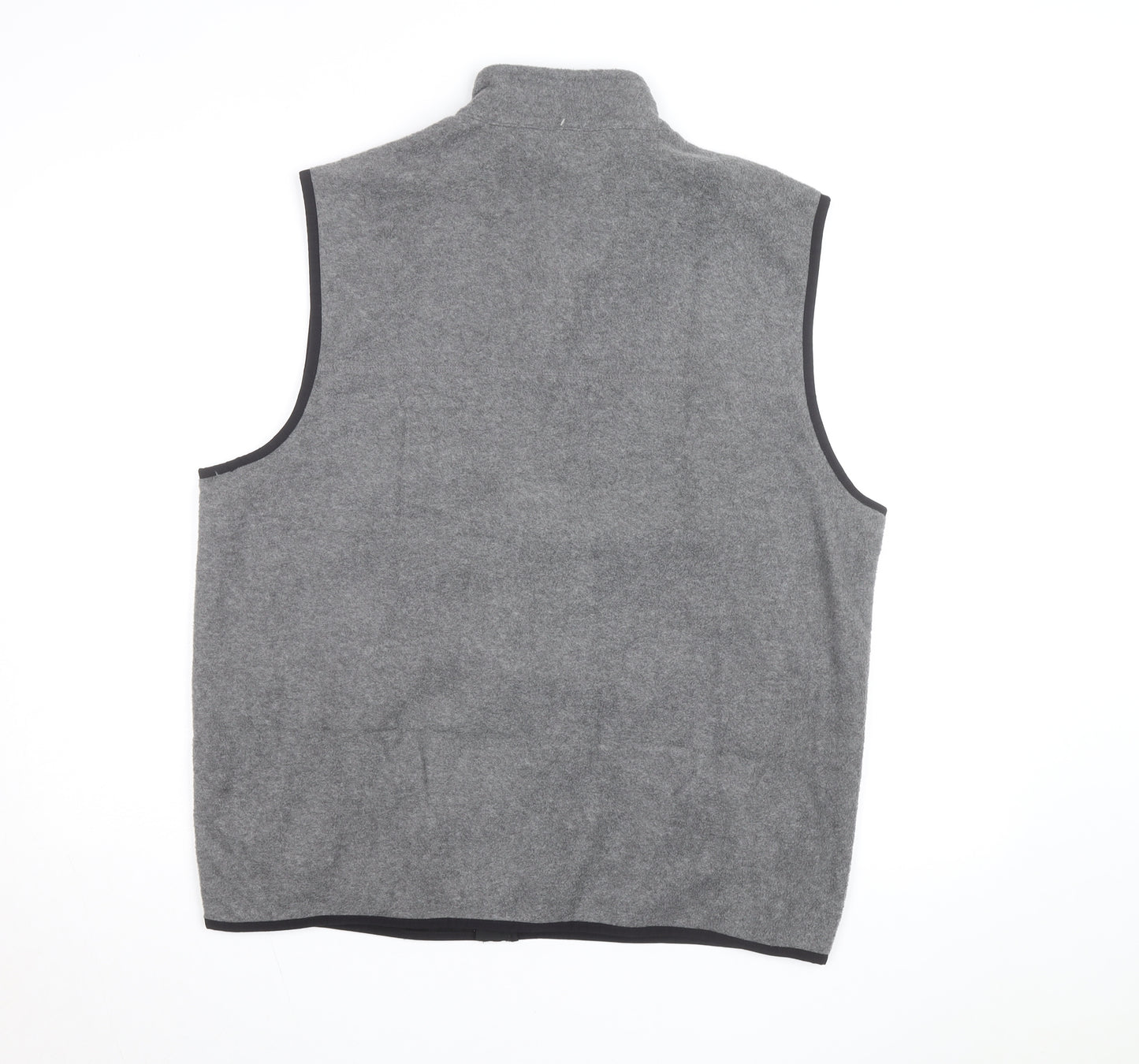 IZOD Mens Grey Fleece Bodywarmer Waistcoat L Zip Up Lightweight