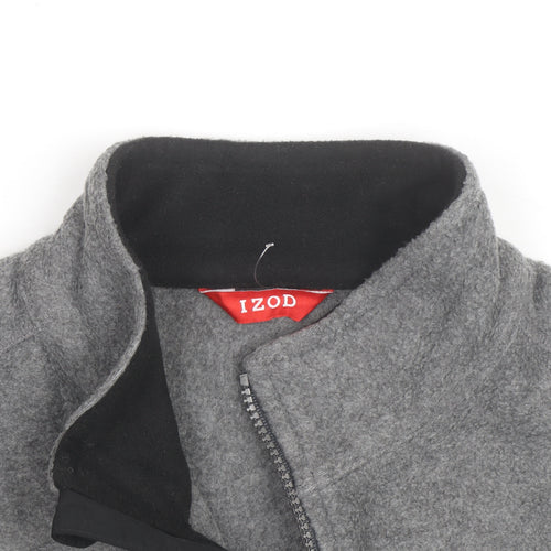 IZOD Mens Grey Fleece Bodywarmer Waistcoat L Zip Up Lightweight