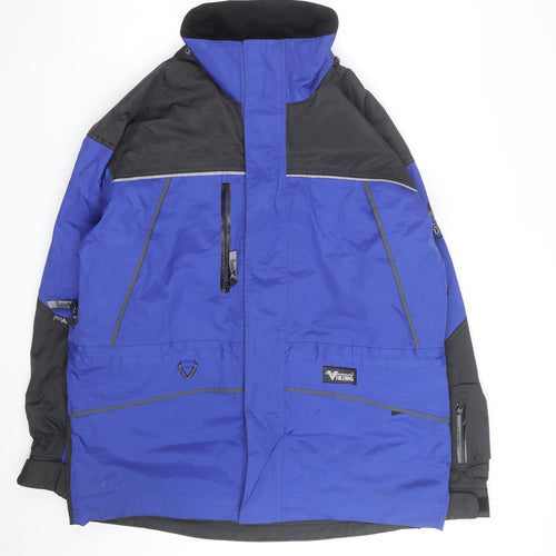 Viking Men's Blue Waterproof Hooded Winter Parka Jacket L