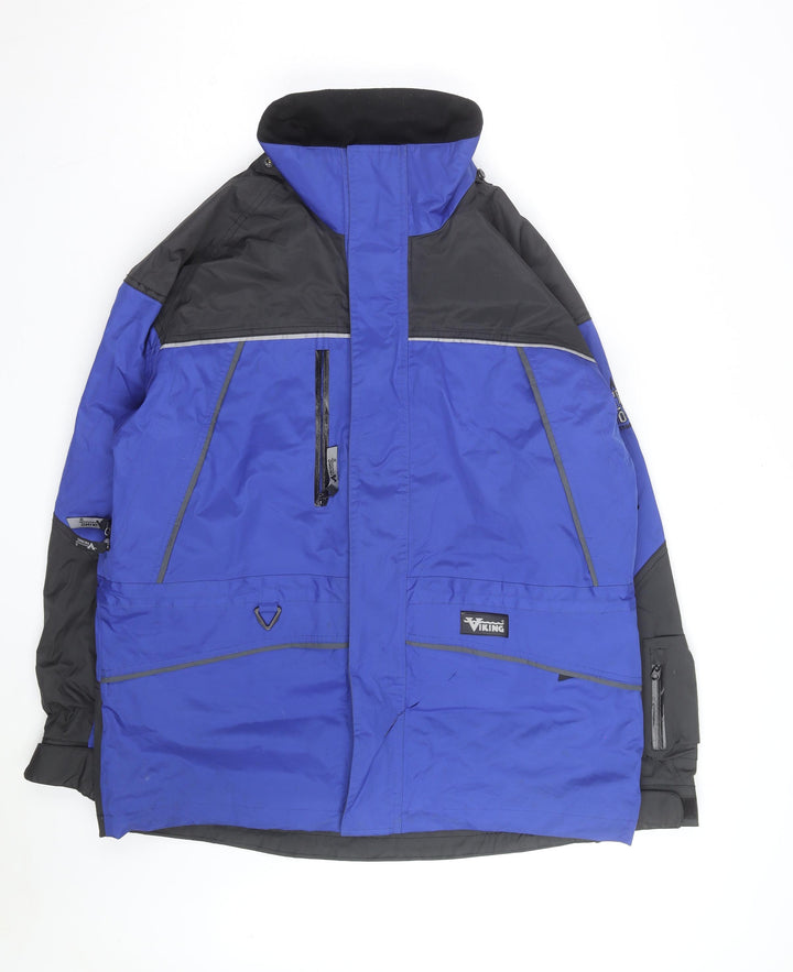 Viking Men's Blue Waterproof Hooded Winter Parka Jacket L