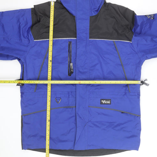 Viking Men's Blue Waterproof Hooded Winter Parka Jacket L