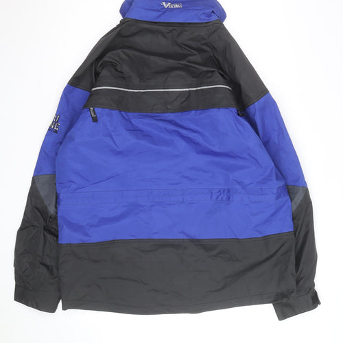 Viking Men's Blue Waterproof Hooded Winter Parka Jacket L