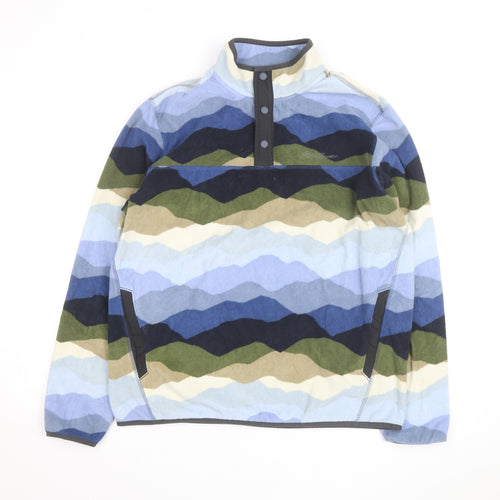 Eddie Bauer Men's Multicoloured Fleece Henley Sweatshirt Size L