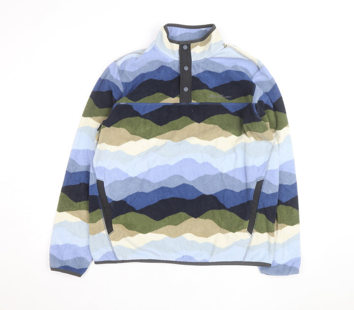 Eddie Bauer Men's Multicoloured Fleece Henley Sweatshirt Size L