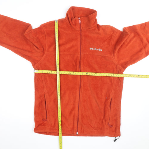 Columbia Men's Orange Fleece Full Zip Jacket Size M Outdoor Hiking