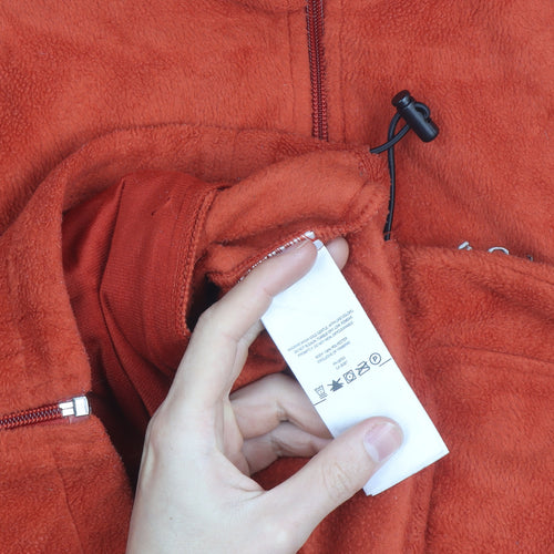Columbia Men's Orange Fleece Full Zip Jacket Size M Outdoor Hiking