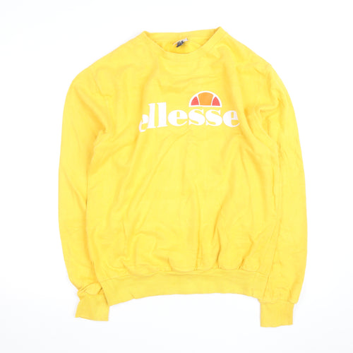 Ellesse Men's Yellow Logo Pullover Sweatshirt M Crew Neck