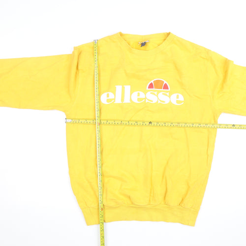 Ellesse Men's Yellow Logo Pullover Sweatshirt M Crew Neck