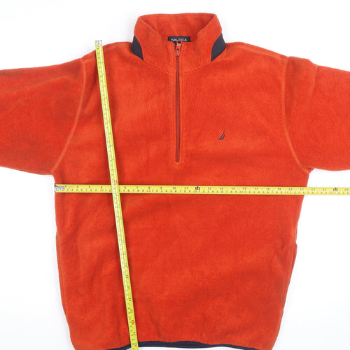 Nautica Men's Orange Fleece 1/2 Zip Pullover Jacket Size M
