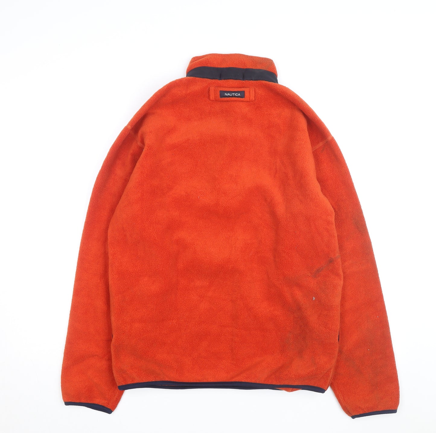 Nautica Men's Orange Fleece 1/2 Zip Pullover Jacket Size M