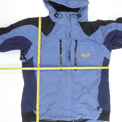 Jack Wolfskin Women Blue Waterproof Hooded Parka Jacket Size 14-16