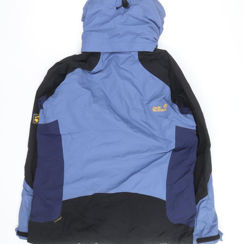 Jack Wolfskin Women Blue Waterproof Hooded Parka Jacket Size 14-16