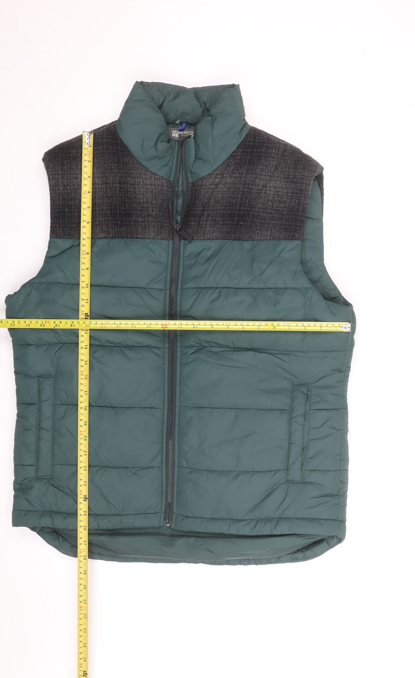 Kenneth Cole Reaction Men's Green Padded Bodywarmer Waistcoat Size L