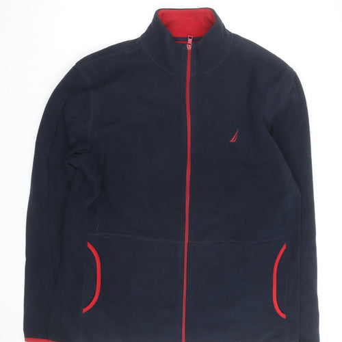 Nautica Men's Blue Red Fleece Full Zip Jacket XL