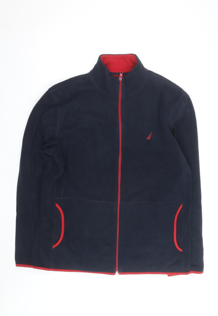 Nautica Men's Blue Red Fleece Full Zip Jacket XL