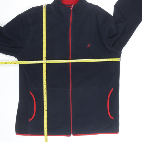 Nautica Men's Blue Red Fleece Full Zip Jacket XL