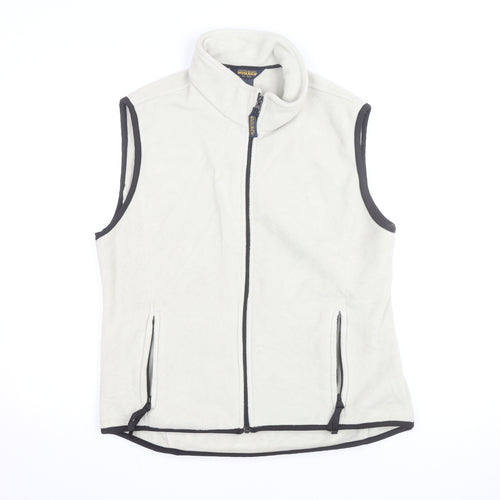 Woolrich Men's Beige Fleece Full Zip Bodywarmer Vest Size M