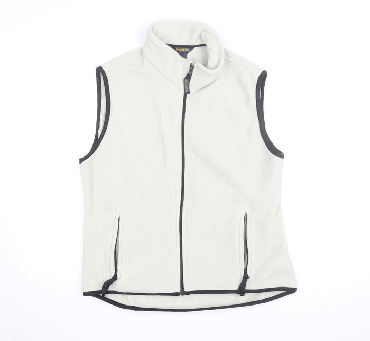Woolrich Men's Beige Fleece Full Zip Bodywarmer Vest Size M