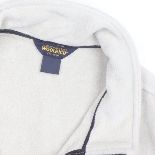 Woolrich Men's Beige Fleece Full Zip Bodywarmer Vest Size M