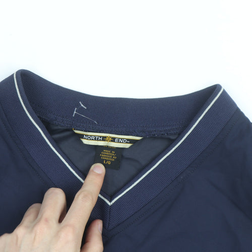 North End Men's Blue V-Neck Pullover Lightweight Sports Sweatshirt L