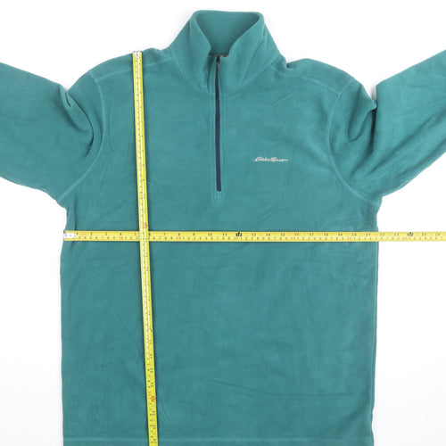 Eddie Bauer Men's Green 1/4 Zip Fleece Pullover Sweatshirt M