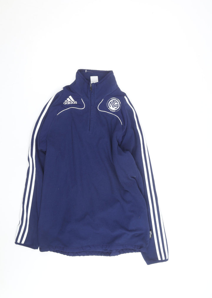 Adidas Men's Blue 1/4 Zip Fleece Track Jacket Size L