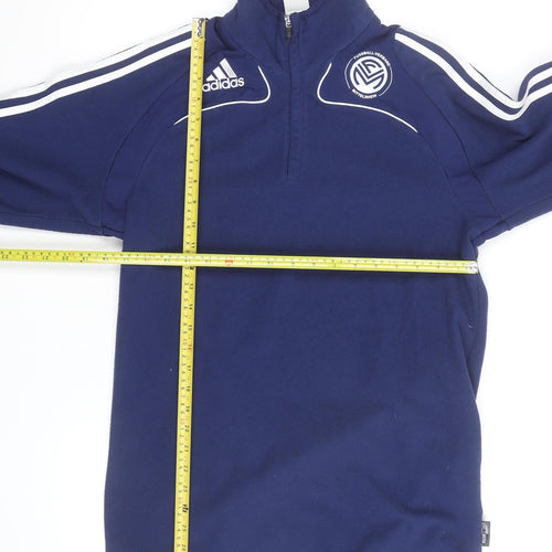 Adidas Men's Blue 1/4 Zip Fleece Track Jacket Size L