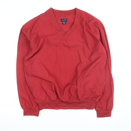 IZOD Men's Red V-Neck Pullover Sweatshirt Size S Nylon Lightweight