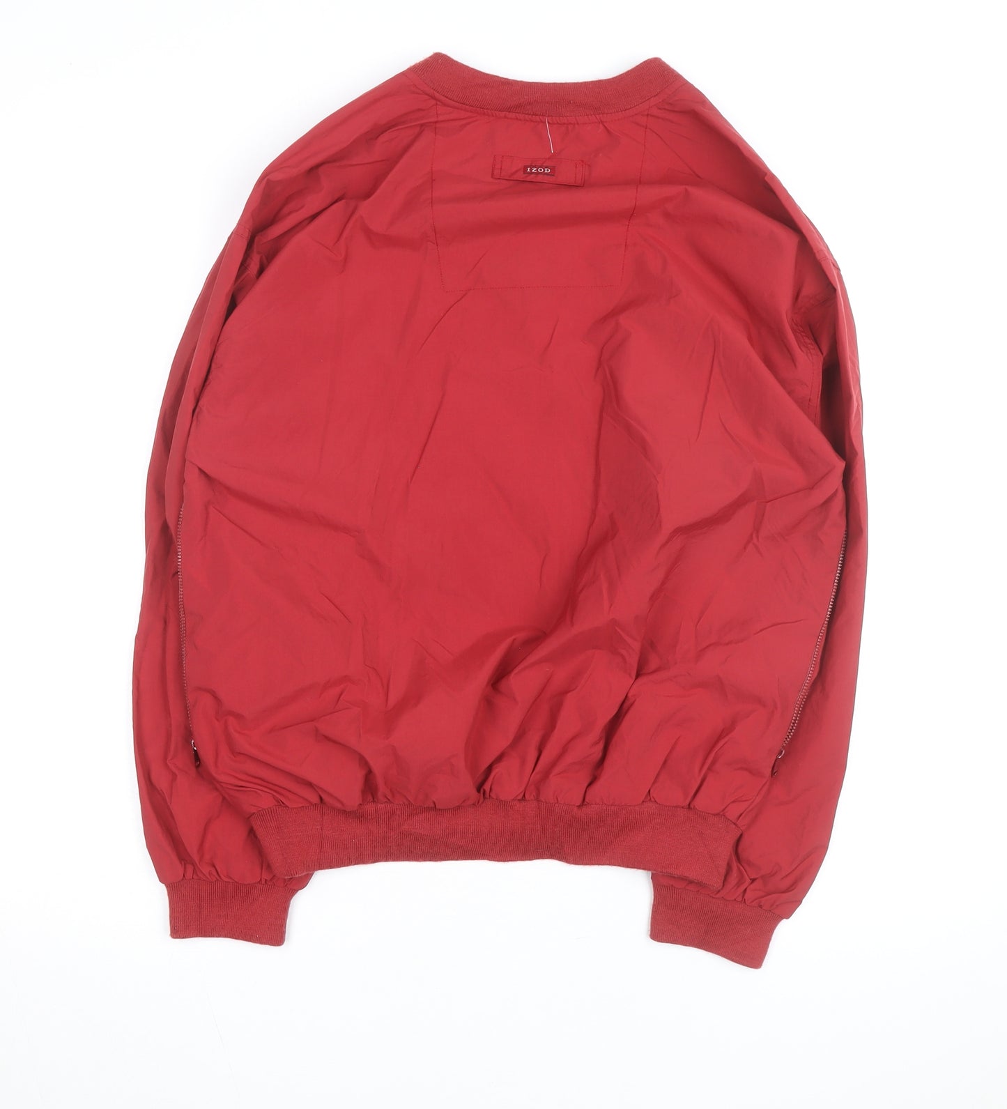 IZOD Men's Red V-Neck Pullover Sweatshirt Size S Nylon Lightweight