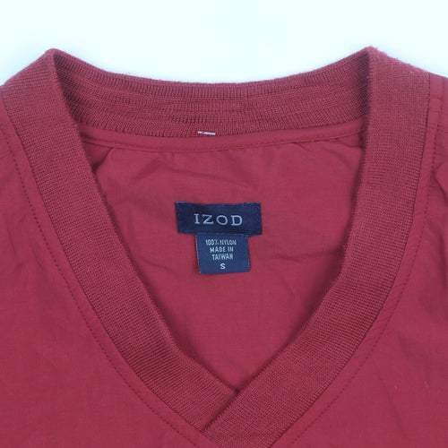 IZOD Men's Red V-Neck Pullover Sweatshirt Size S Nylon Lightweight