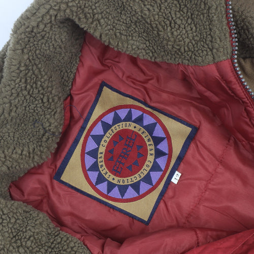 Energie Women Red Faux Fur Lined Parka Jacket Size 12