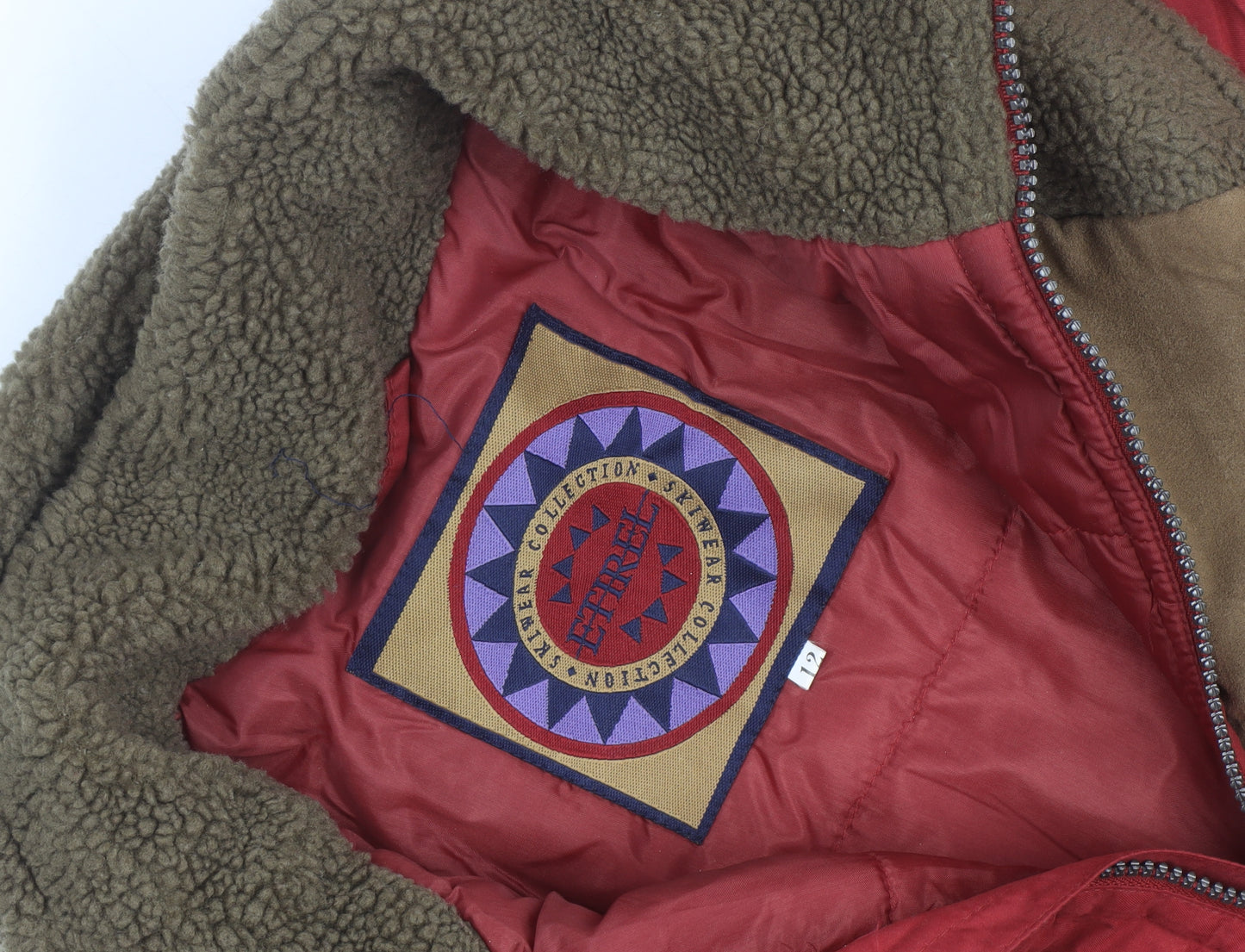 Energie Women Red Faux Fur Lined Parka Jacket Size 12