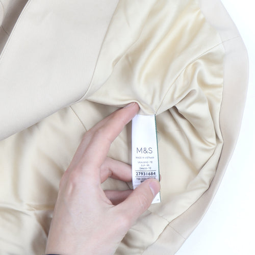 Marks and Spencer Women's Beige Blazer Size 16 Classic Twill Jacket