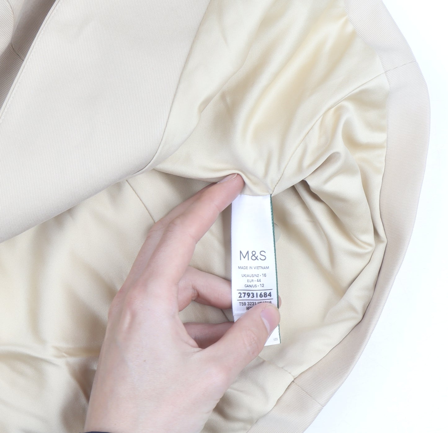 Marks and Spencer Women's Beige Blazer Size 16 Classic Twill Jacket
