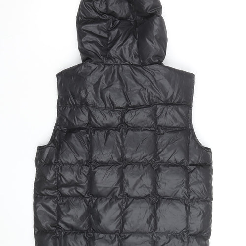 Quiksilver Men's Black XL Hooded Puffer Gilet Waistcoat