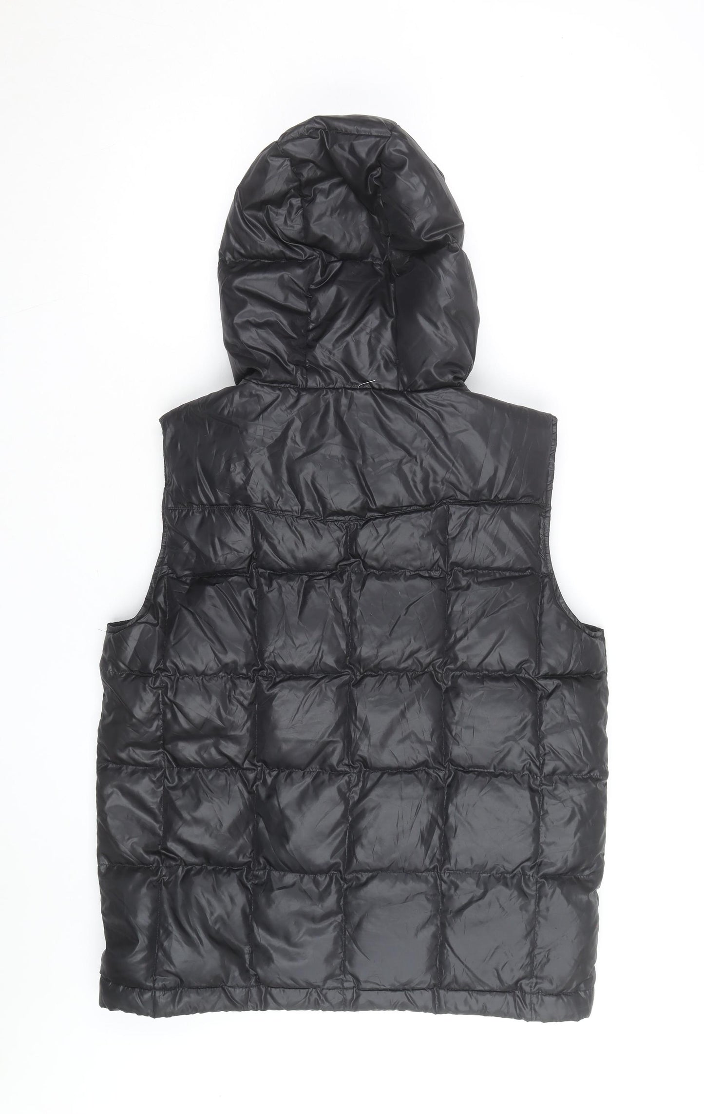 Quiksilver Men's Black XL Hooded Puffer Gilet Waistcoat