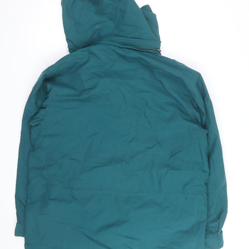 Eddie Bauer Men's Green Nylon Parka Jacket M Hooded Lined