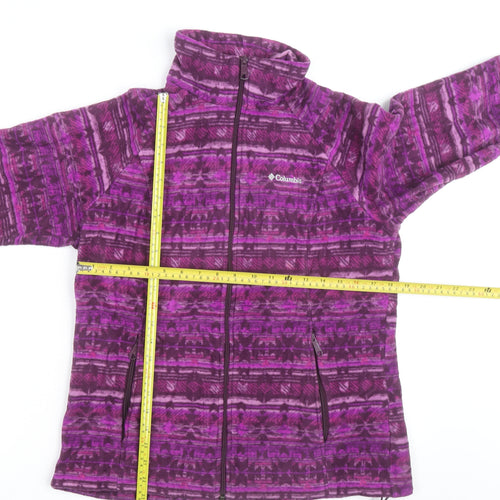 Columbia Women's Purple Fleece Full Zip Jacket L Lightweight Outdoor