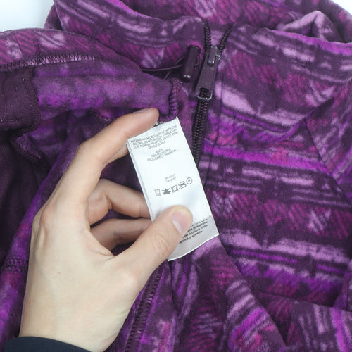 Columbia Women's Purple Fleece Full Zip Jacket L Lightweight Outdoor