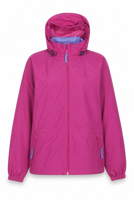 Front view of L.L. Bean Women's Pink Hooded Water Resistant Jacket, size S