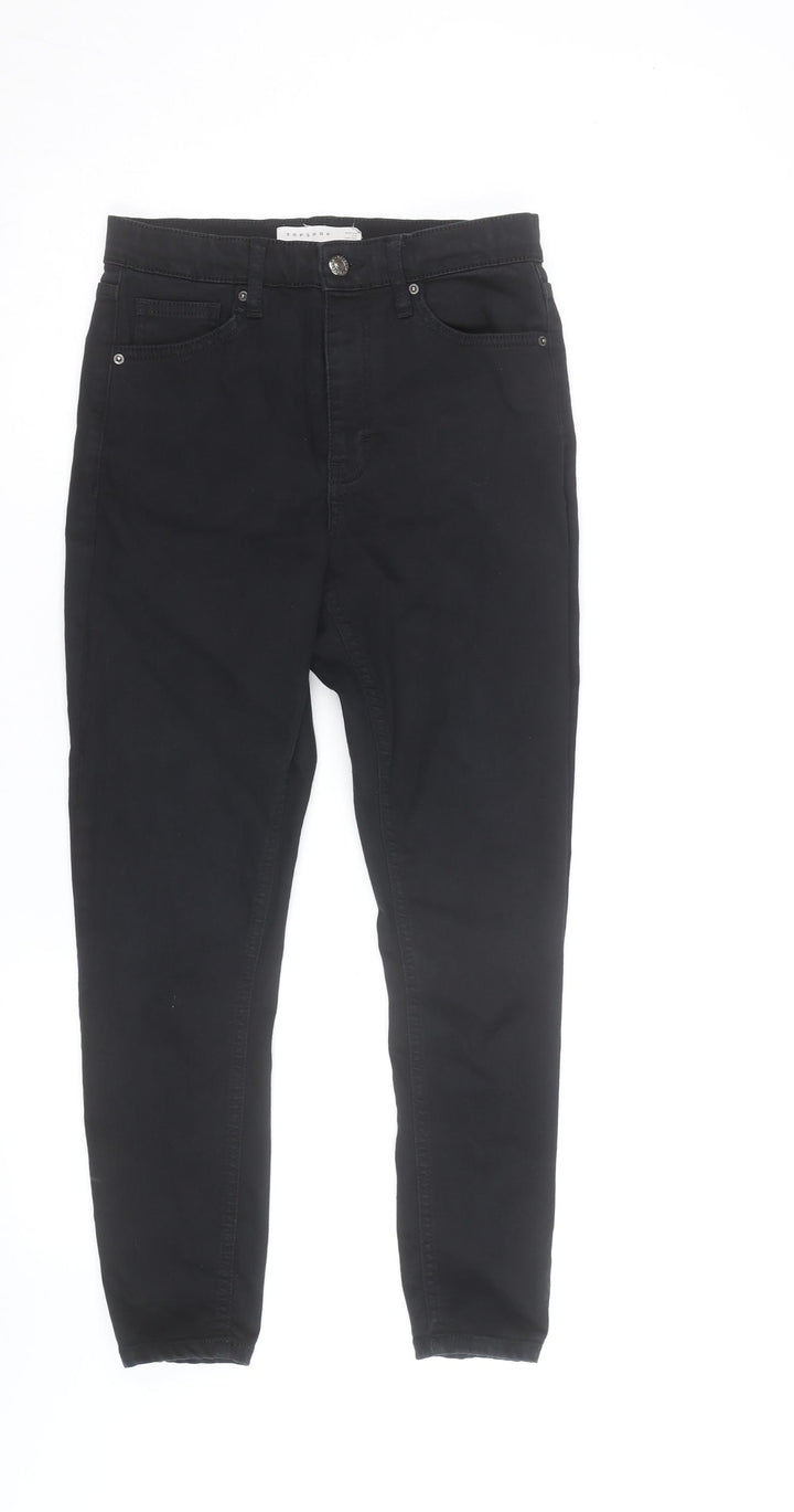 Topshop Women's Black Skinny Jeans Size 10 High Rise Stretch Denim