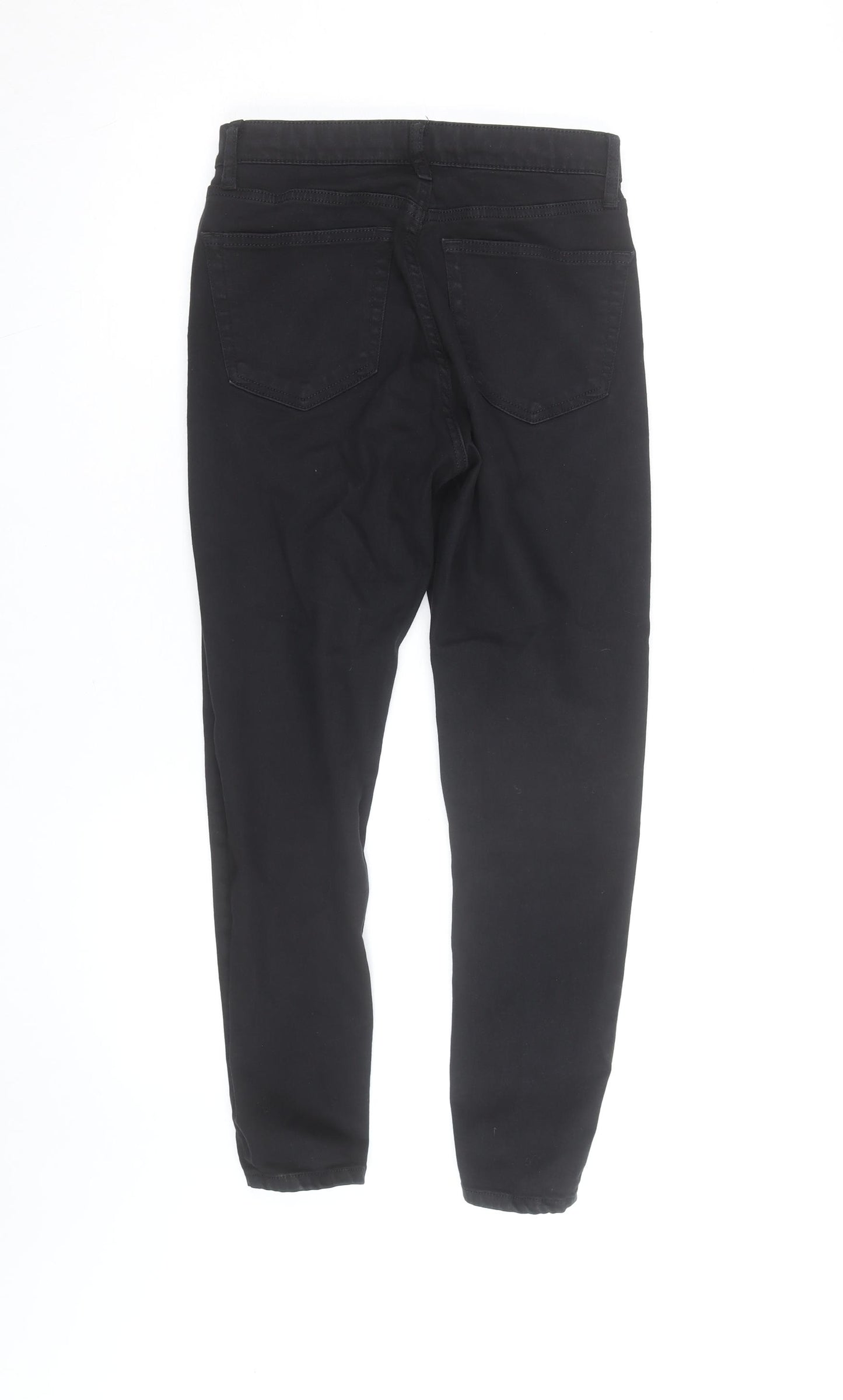 Topshop Women's Black Skinny Jeans Size 10 High Rise Stretch Denim