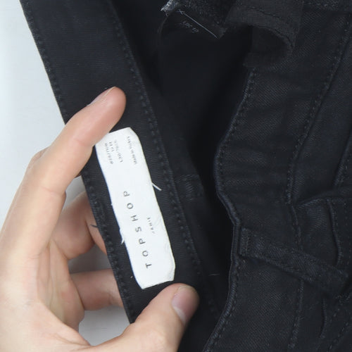 Topshop Women's Black Skinny Jeans Size 10 High Rise Stretch Denim