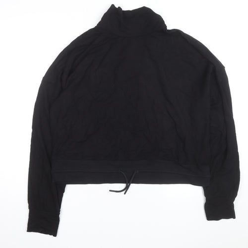 Marks and Spencer Goodmove Women's Black Size 16 High Neck Drawstring Sweatshirt