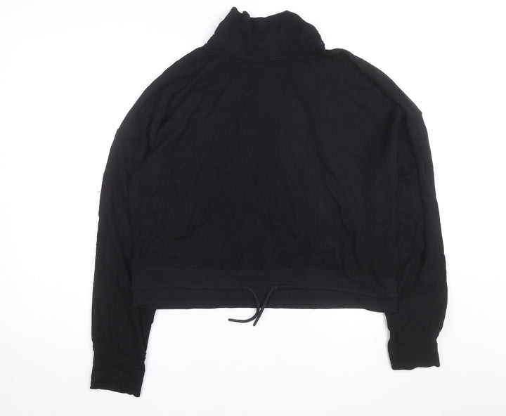 Marks and Spencer Goodmove Women's Black Size 16 High Neck Drawstring Sweatshirt